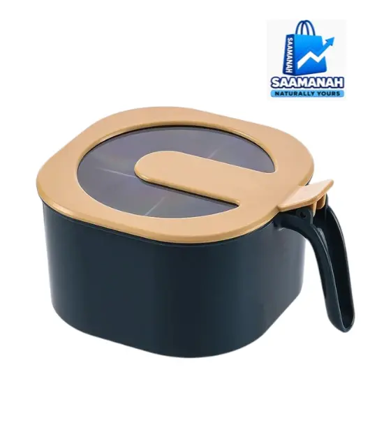 Multi Storage 4 Section Kitchen Spices Lid Box With Spoons