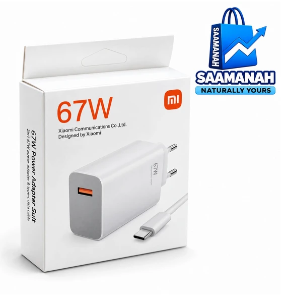Xiaomi 67W Original Fast Charger and 6A USB Type C Charging Cable Set, USB-A Port